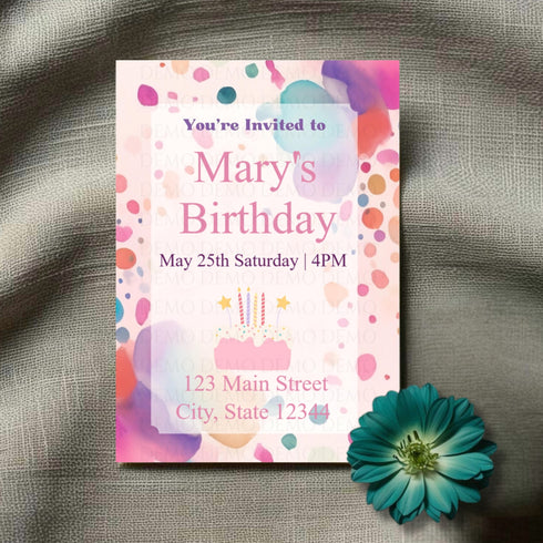 Spring Birthday Invitation